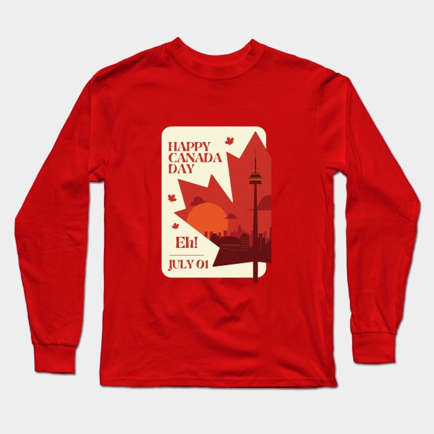 Happy Canada Day July 01 Eh! Long Sleeve T-Shirt by Mission Bear